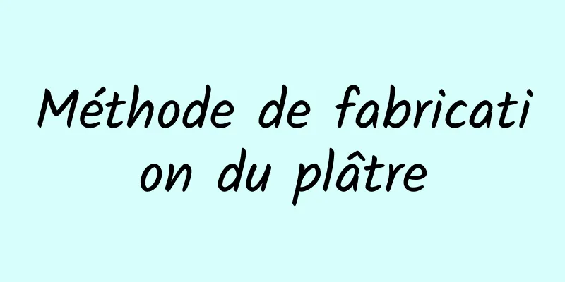 Méthode de fabrication du plâtre