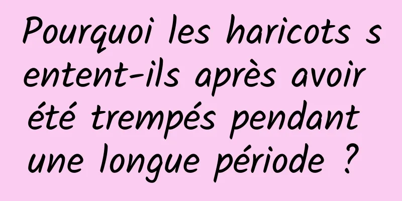 Pourquoi les haricots sentent-ils après avoir été trempés pendant une longue période ? 