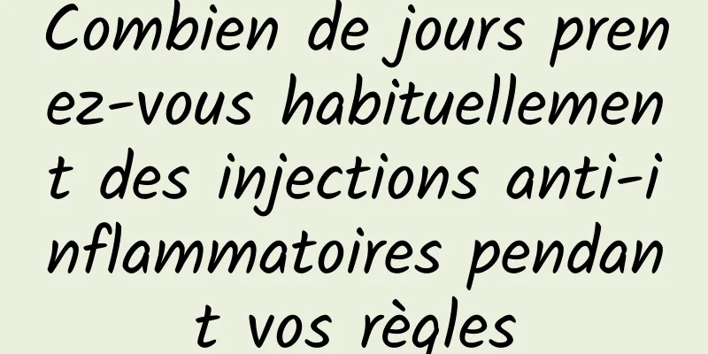 Combien de jours prenez-vous habituellement des injections anti-inflammatoires pendant vos règles