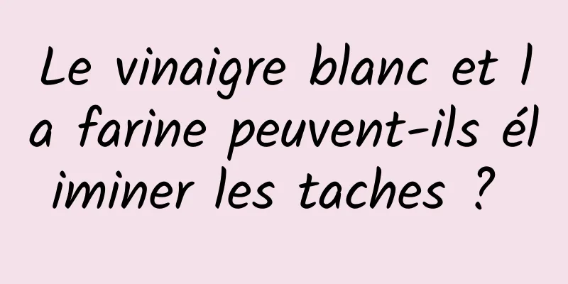 Le vinaigre blanc et la farine peuvent-ils éliminer les taches ? 