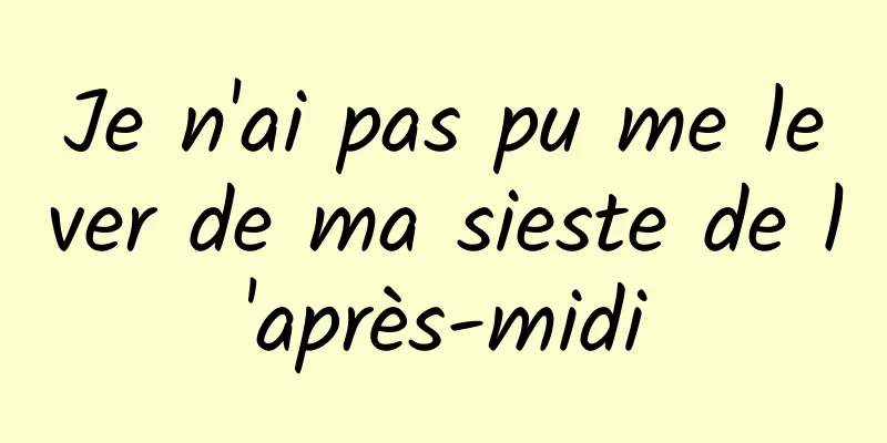 Je n'ai pas pu me lever de ma sieste de l'après-midi