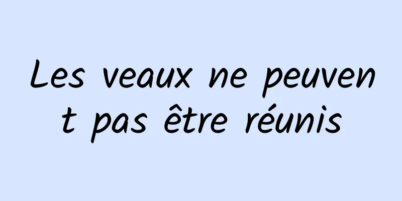 Les veaux ne peuvent pas être réunis