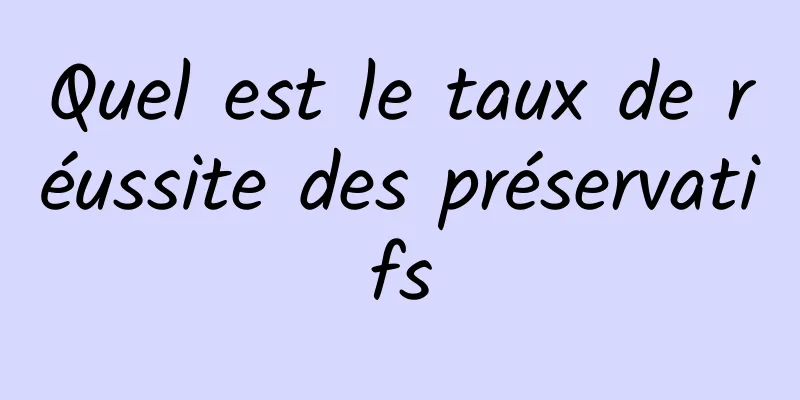 Quel est le taux de réussite des préservatifs