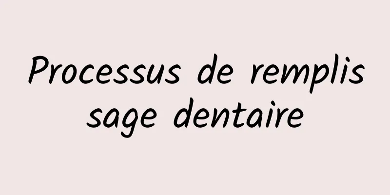 Processus de remplissage dentaire