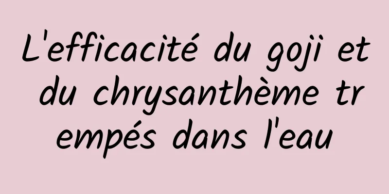 L'efficacité du goji et du chrysanthème trempés dans l'eau