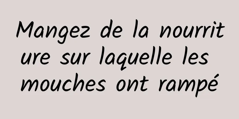 Mangez de la nourriture sur laquelle les mouches ont rampé