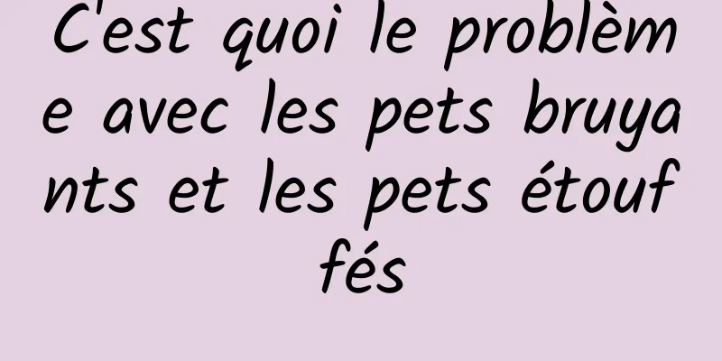 C'est quoi le problème avec les pets bruyants et les pets étouffés