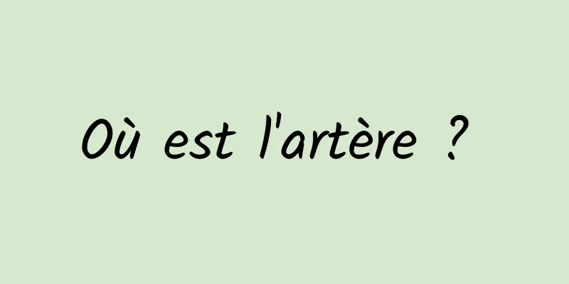 Où est l'artère ? 