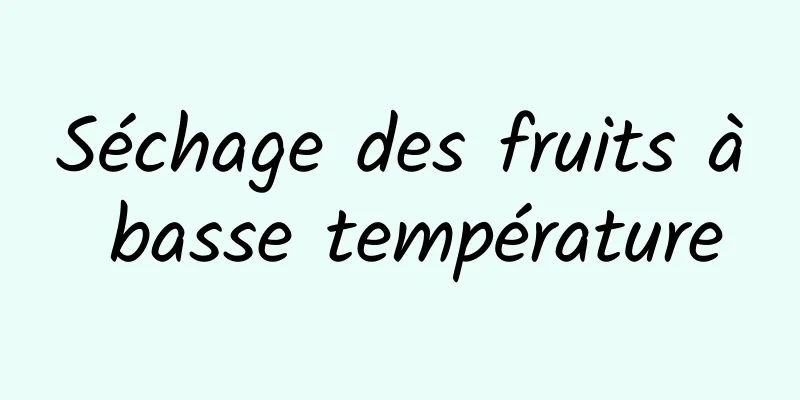 Séchage des fruits à basse température