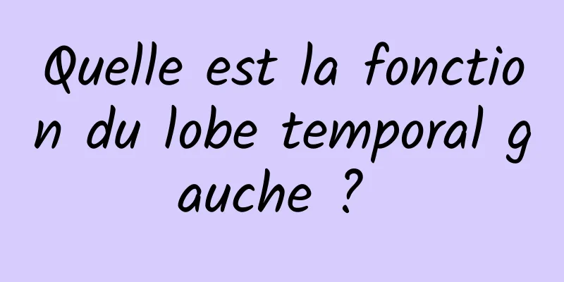 Quelle est la fonction du lobe temporal gauche ? 