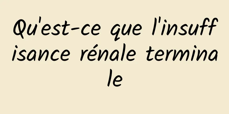 Qu'est-ce que l'insuffisance rénale terminale