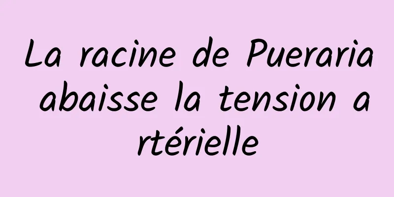 La racine de Pueraria abaisse la tension artérielle