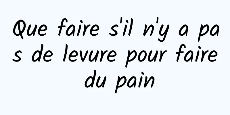 Que faire s'il n'y a pas de levure pour faire du pain