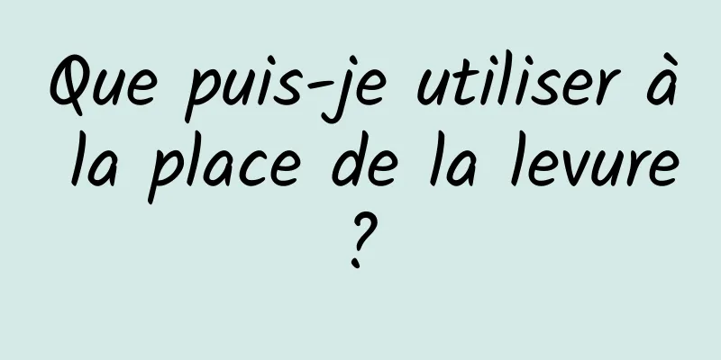 Que puis-je utiliser à la place de la levure ? 