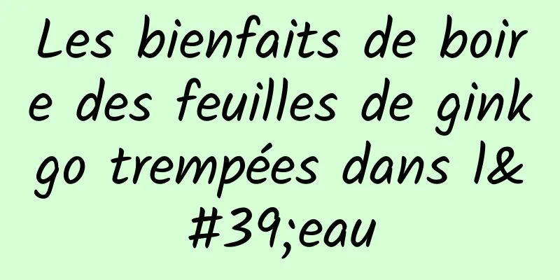 Les bienfaits de boire des feuilles de ginkgo trempées dans l'eau