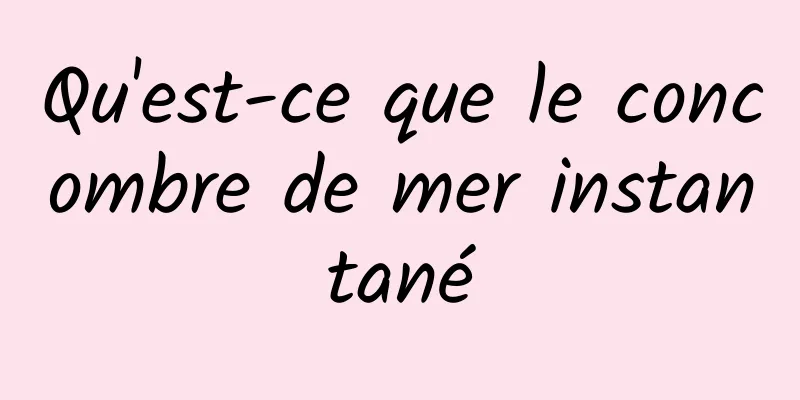 Qu'est-ce que le concombre de mer instantané