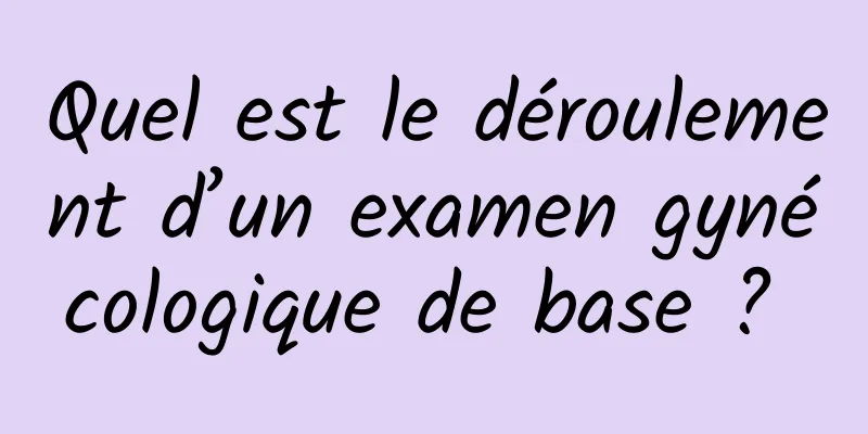 Quel est le déroulement d’un examen gynécologique de base ? 