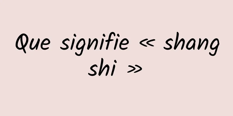 Que signifie « shang shi » 