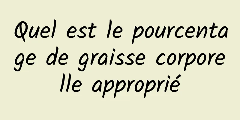 Quel est le pourcentage de graisse corporelle approprié