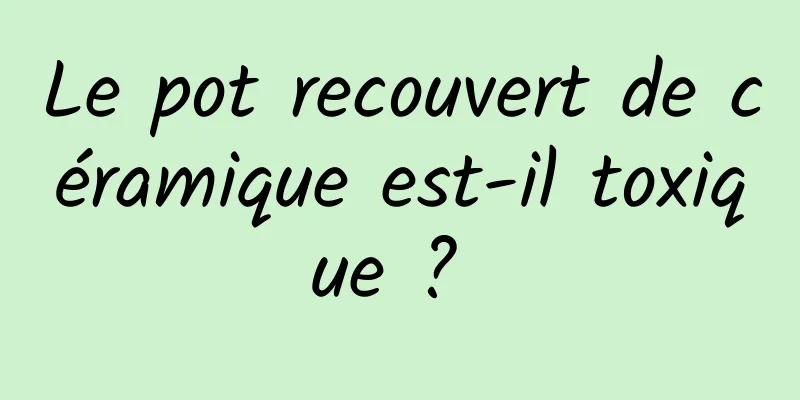 Le pot recouvert de céramique est-il toxique ? 