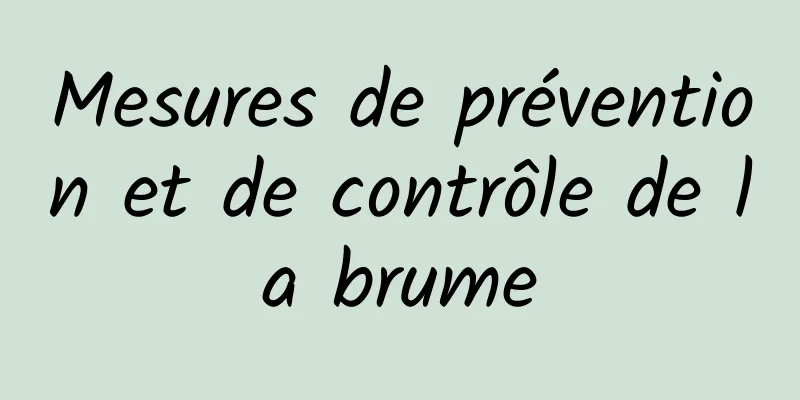 Mesures de prévention et de contrôle de la brume