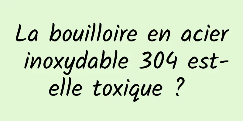 La bouilloire en acier inoxydable 304 est-elle toxique ? 