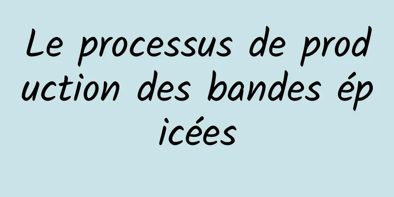 Le processus de production des bandes épicées