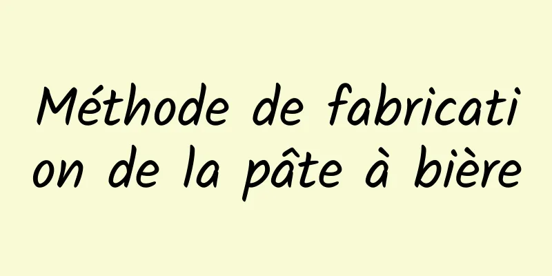 Méthode de fabrication de la pâte à bière