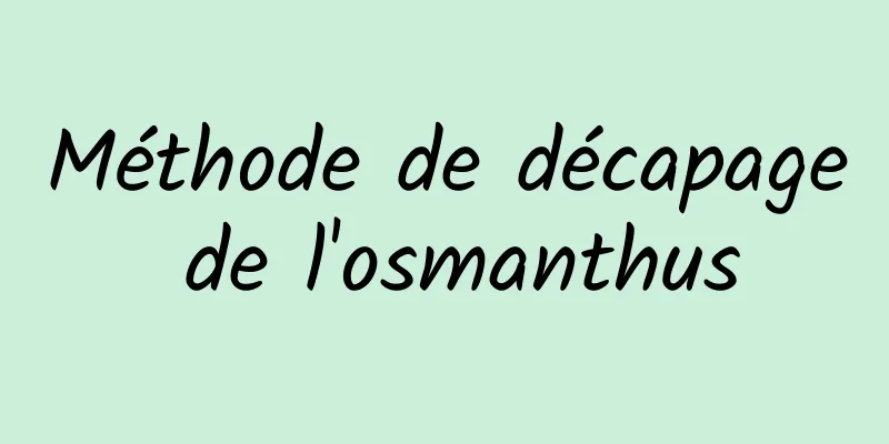 Méthode de décapage de l'osmanthus