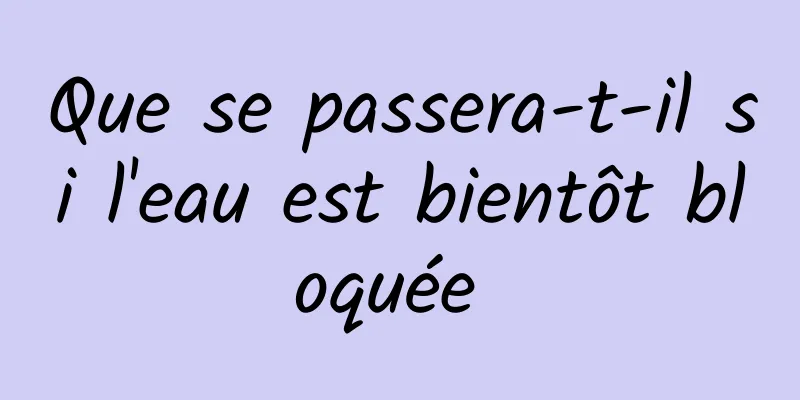 Que se passera-t-il si l'eau est bientôt bloquée 