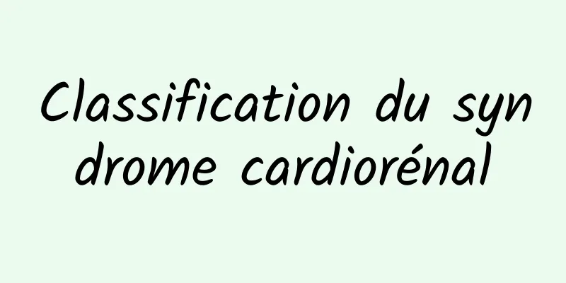 Classification du syndrome cardiorénal