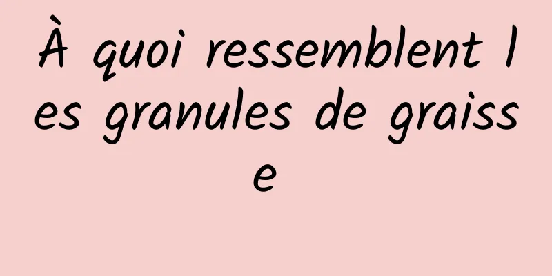 À quoi ressemblent les granules de graisse 