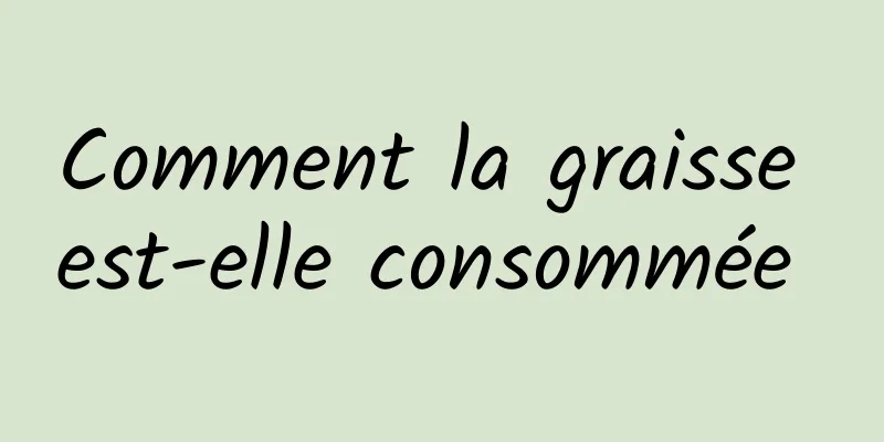 Comment la graisse est-elle consommée 