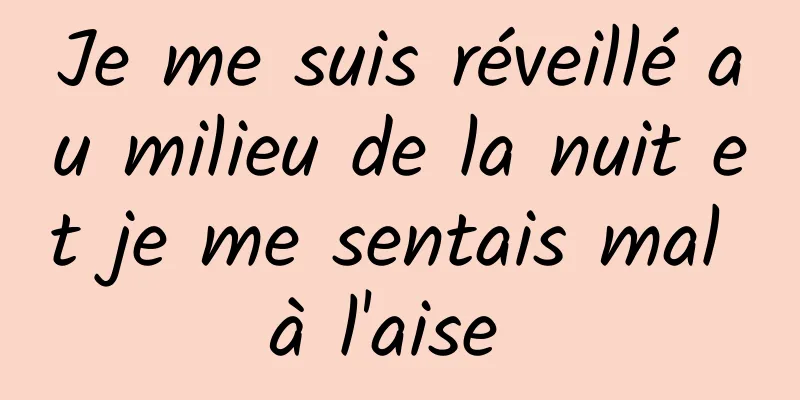 Je me suis réveillé au milieu de la nuit et je me sentais mal à l'aise 