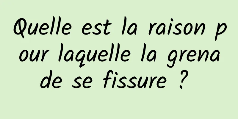 Quelle est la raison pour laquelle la grenade se fissure ? 