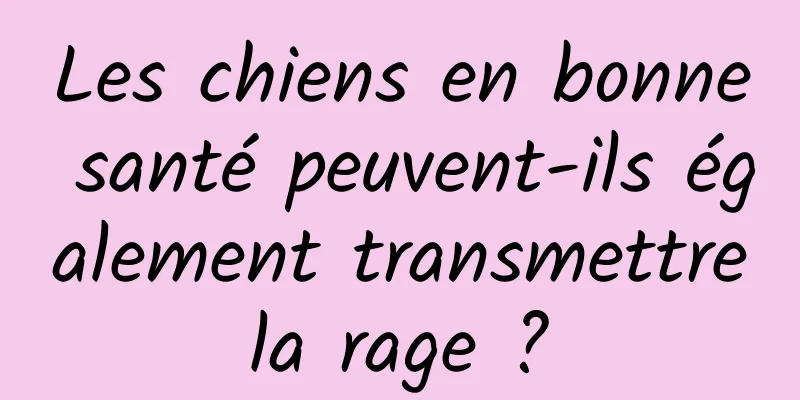 Les chiens en bonne santé peuvent-ils également transmettre la rage ? 