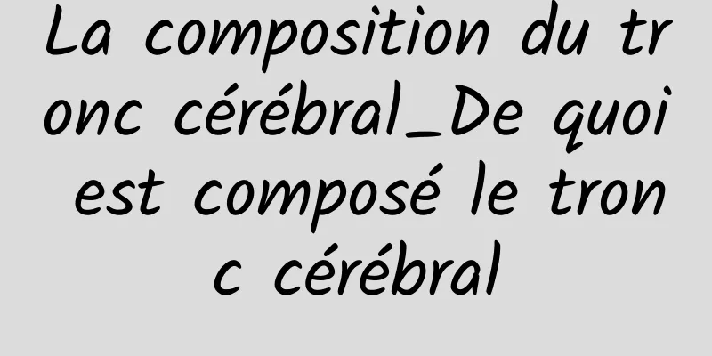 La composition du tronc cérébral_De quoi est composé le tronc cérébral