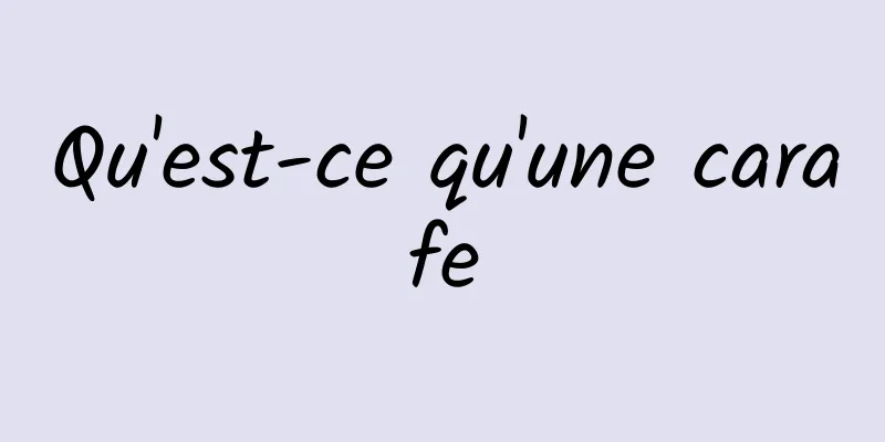 Qu'est-ce qu'une carafe