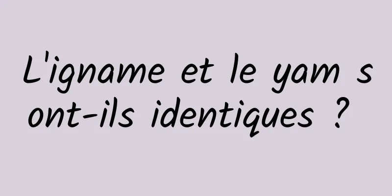 L'igname et le yam sont-ils identiques ? 