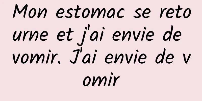 Mon estomac se retourne et j'ai envie de vomir. J'ai envie de vomir