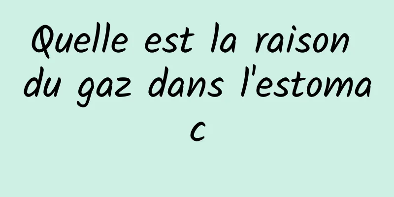 Quelle est la raison du gaz dans l'estomac