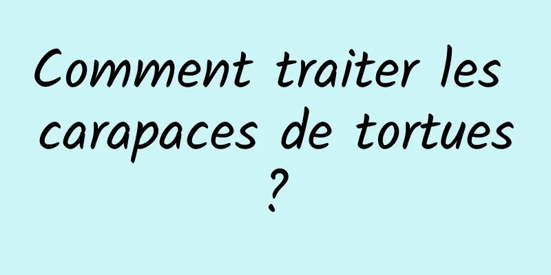 Comment traiter les carapaces de tortues ? 