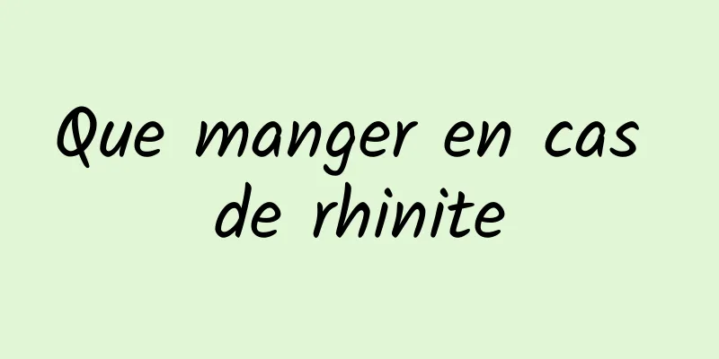 Que manger en cas de rhinite