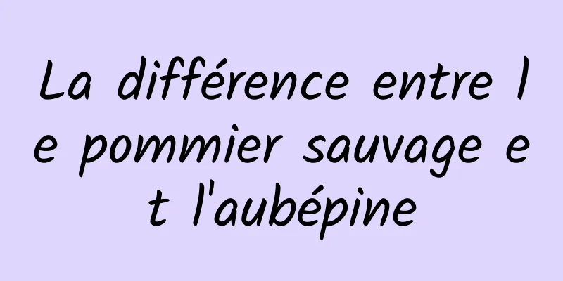 La différence entre le pommier sauvage et l'aubépine