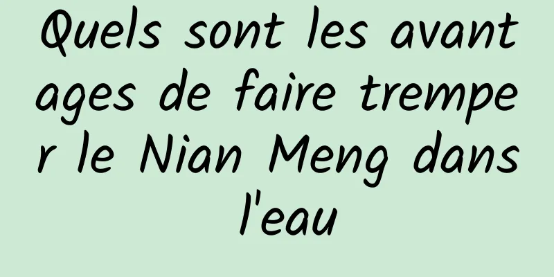 Quels sont les avantages de faire tremper le Nian Meng dans l'eau