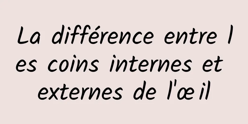 La différence entre les coins internes et externes de l'œil