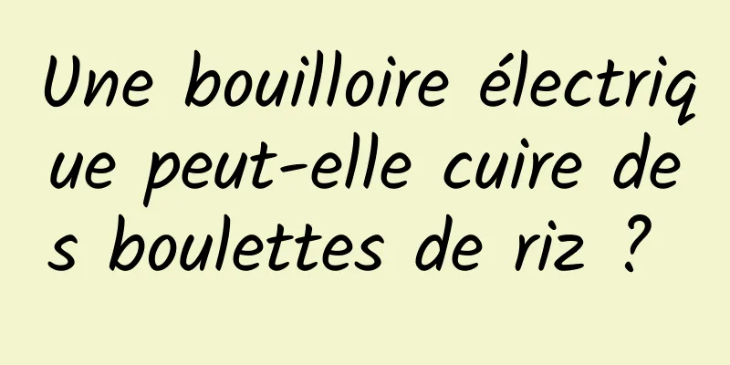 Une bouilloire électrique peut-elle cuire des boulettes de riz ? 