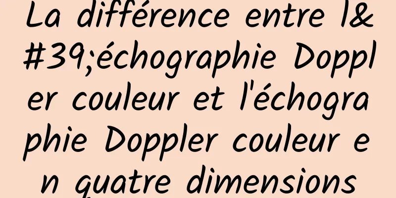 La différence entre l'échographie Doppler couleur et l'échographie Doppler couleur en quatre dimensions