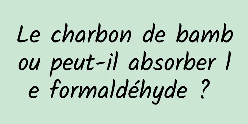 Le charbon de bambou peut-il absorber le formaldéhyde ? 