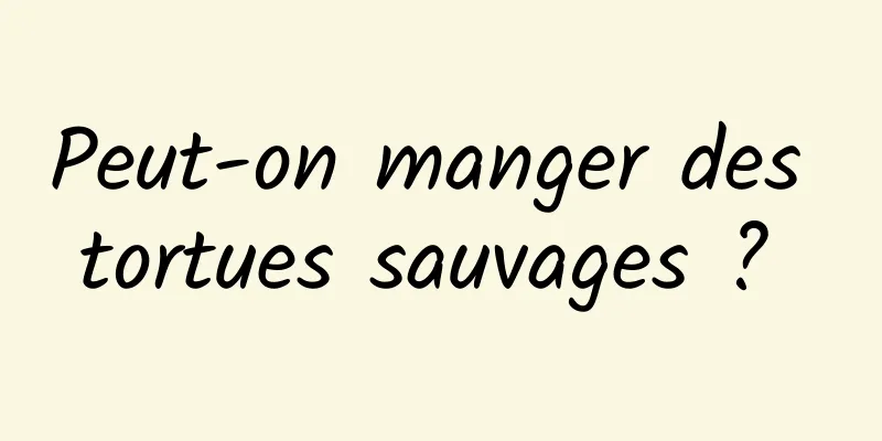 Peut-on manger des tortues sauvages ? 